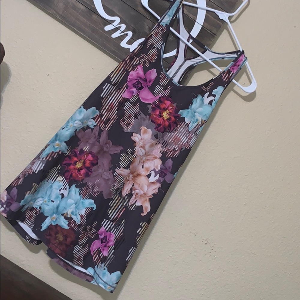 Calia by Carrie Underwood Floral Strappy Racerback Workout Tank Top 2X